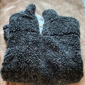 Grey fuzzy sweatshirt